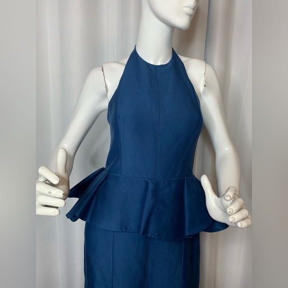 Halston Heritage Peplum Halter Gown - Picture 5 of 13